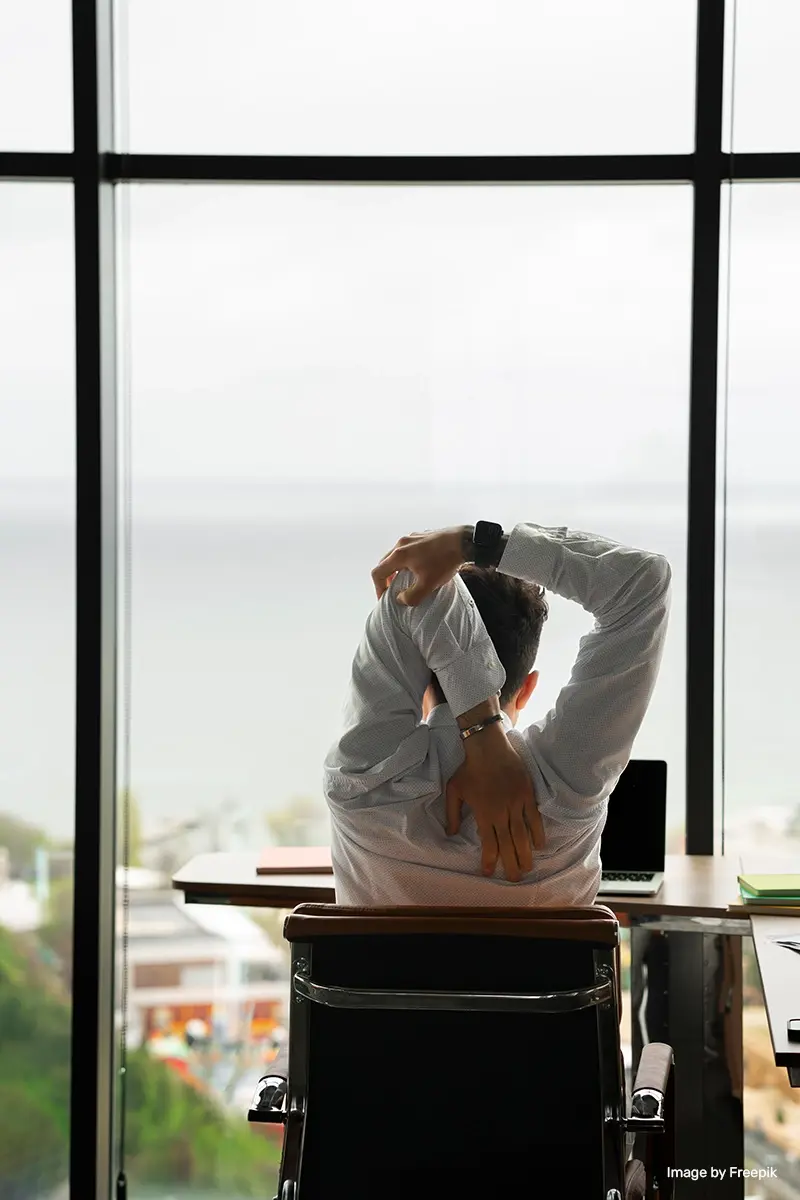 man stretching