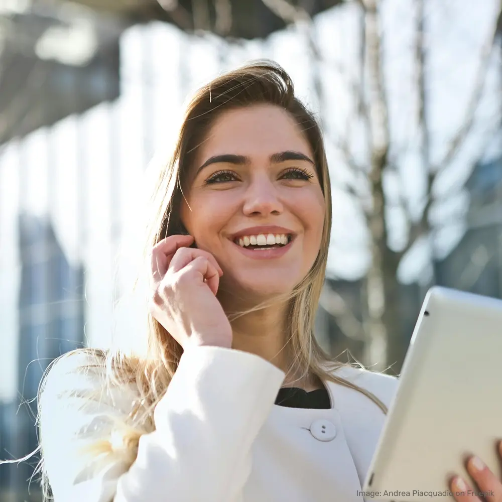 Business woman with tablet and smartphone